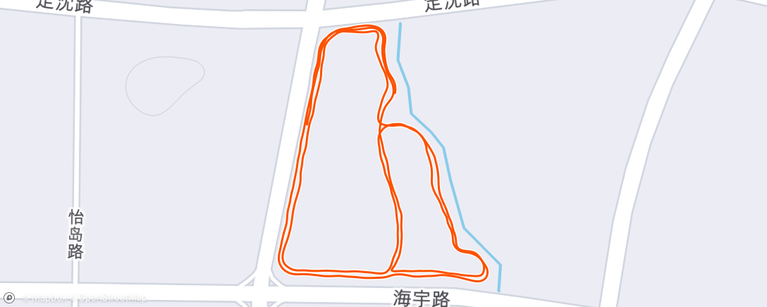 Map of the activity, 傍晚跑步