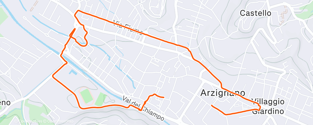 Map of the activity, Corsetta Natalizia