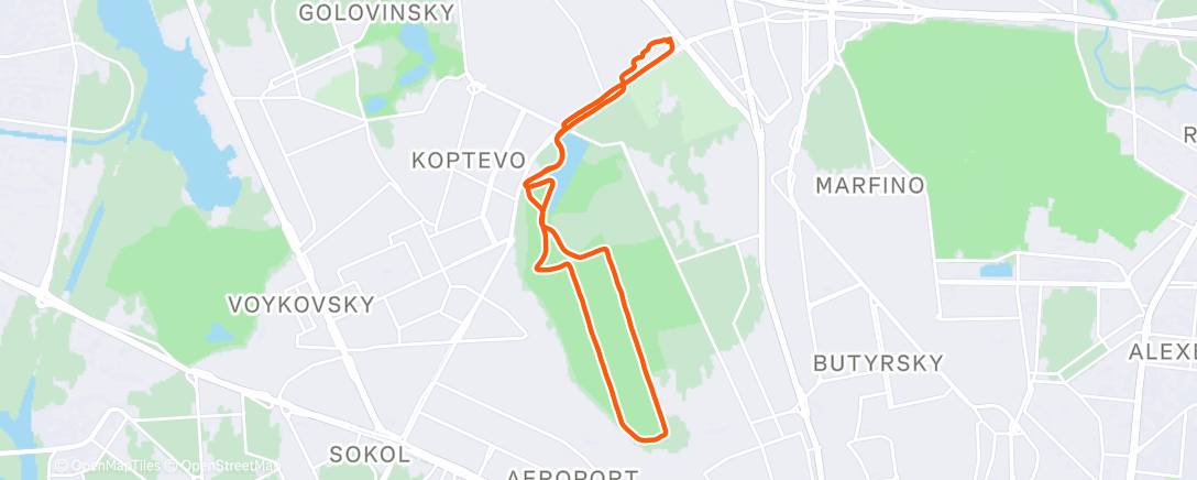 Map of the activity, Полуденный забег