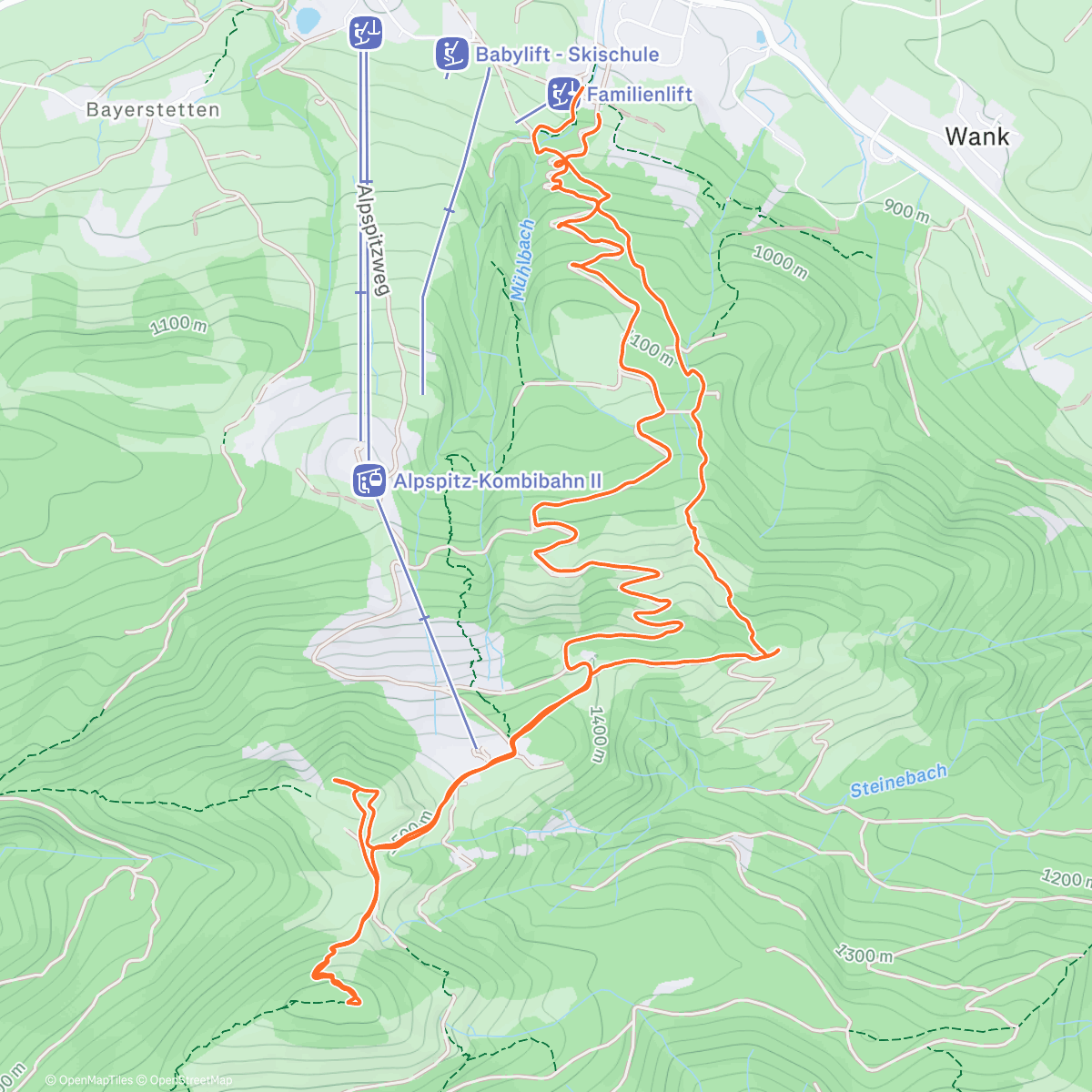 Map of the activity, Alpspitze, Edlsberg y Kappler Alp