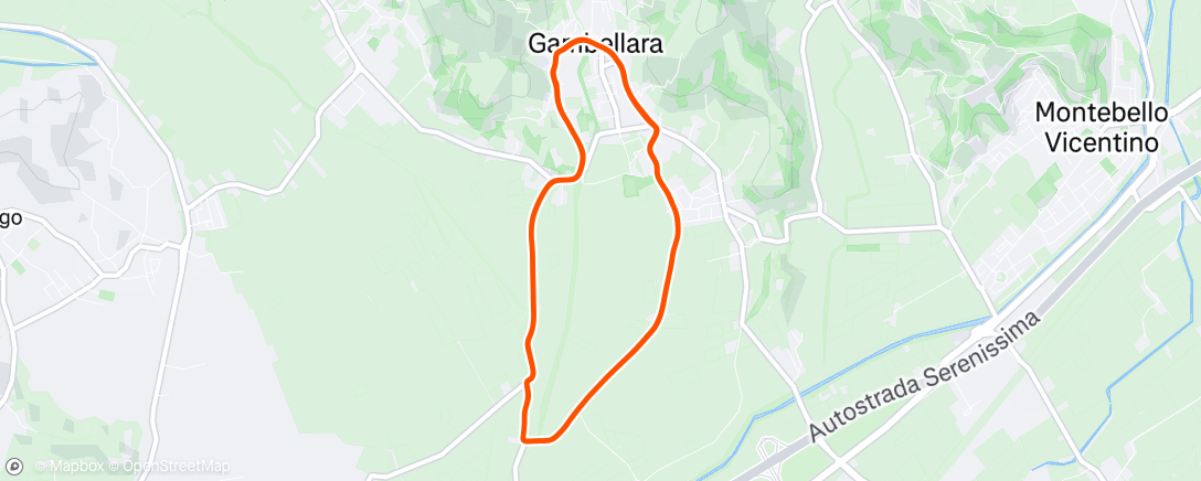 Map of the activity, Gara a Gambellara