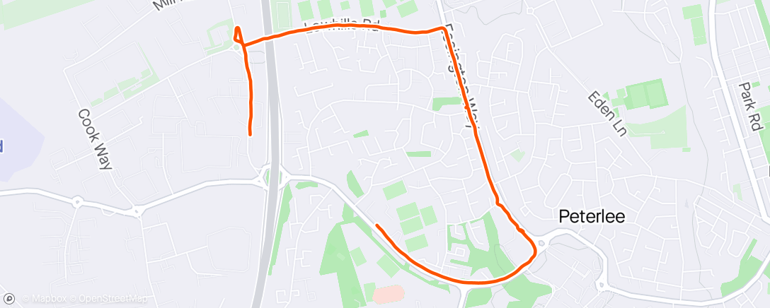 Map of the activity, Evening run with EDRC - just run group