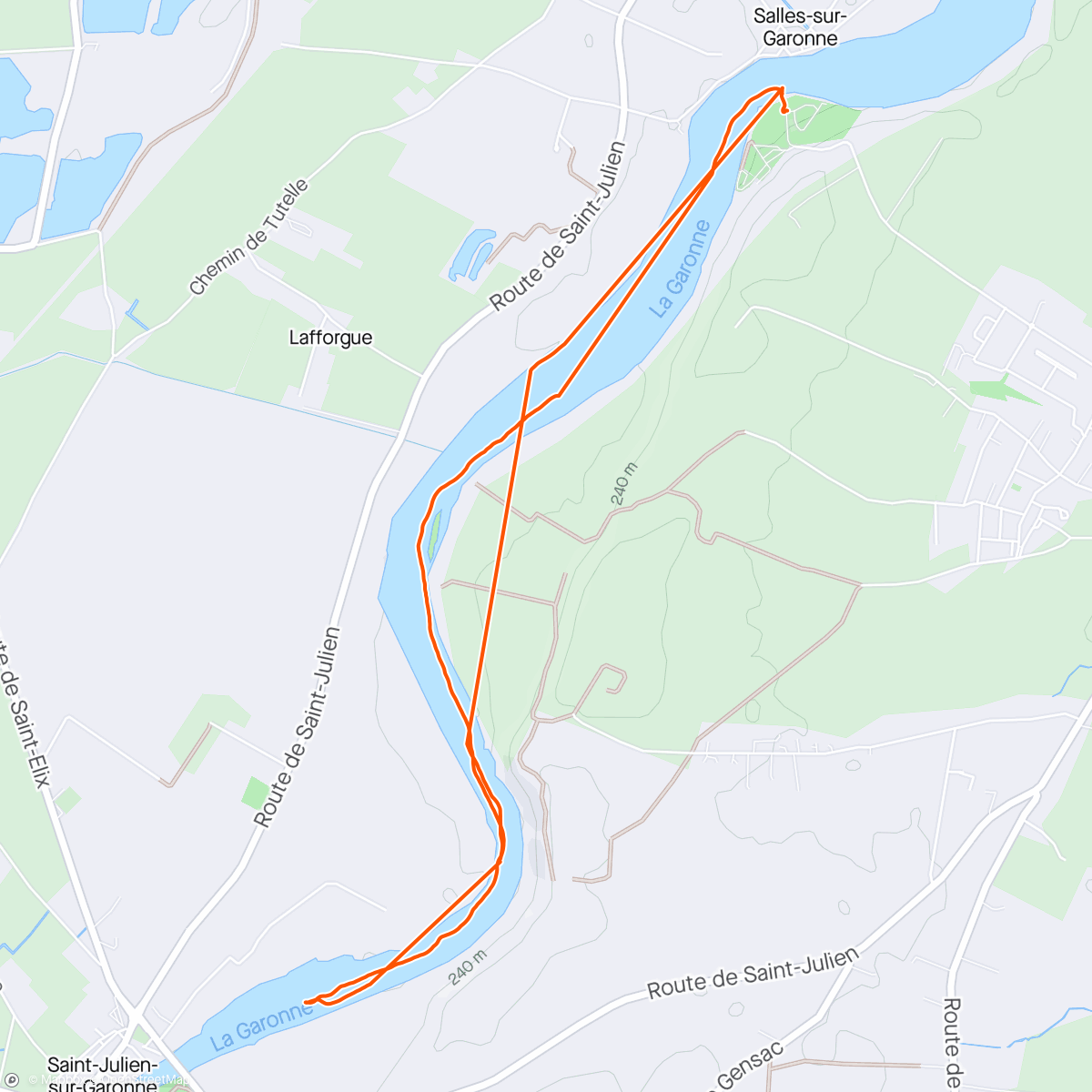 Mappa dell'attività Reprise Paddle Garonne avec Steph 👌