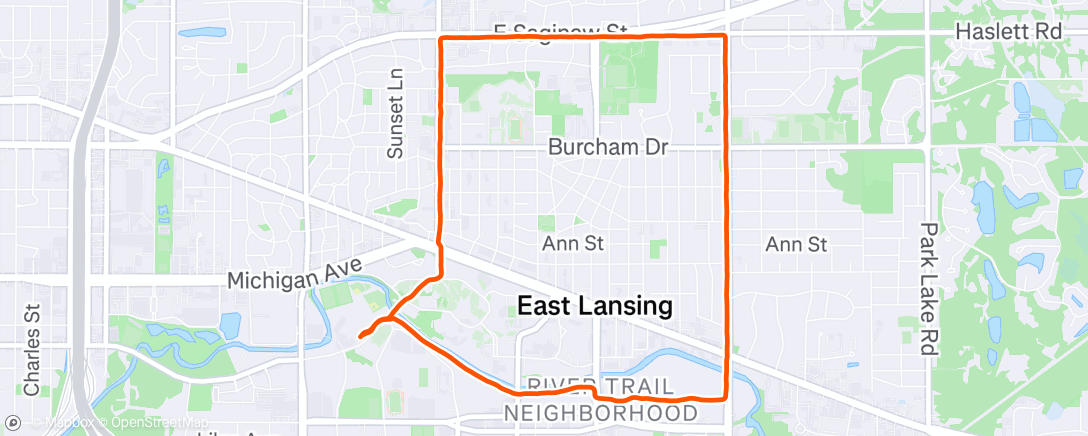 Map of the activity, Morning Run