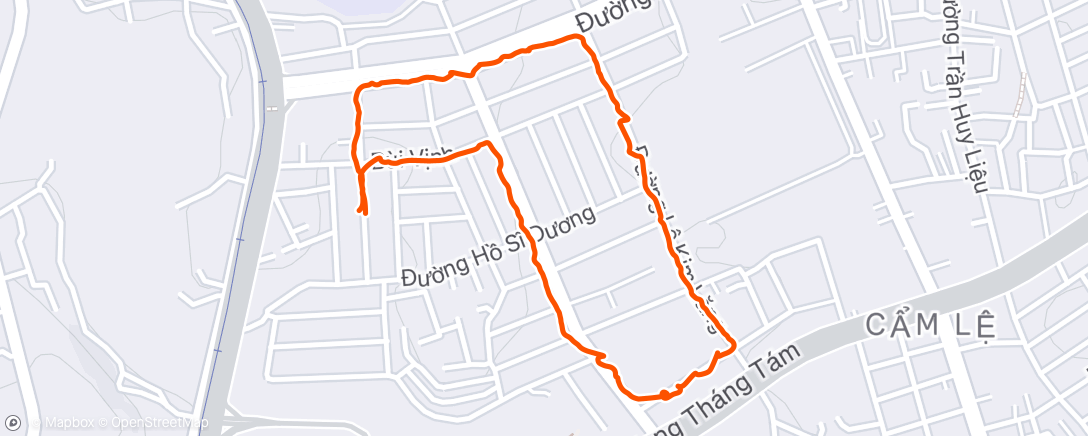 Map of the activity, Afternoon Run