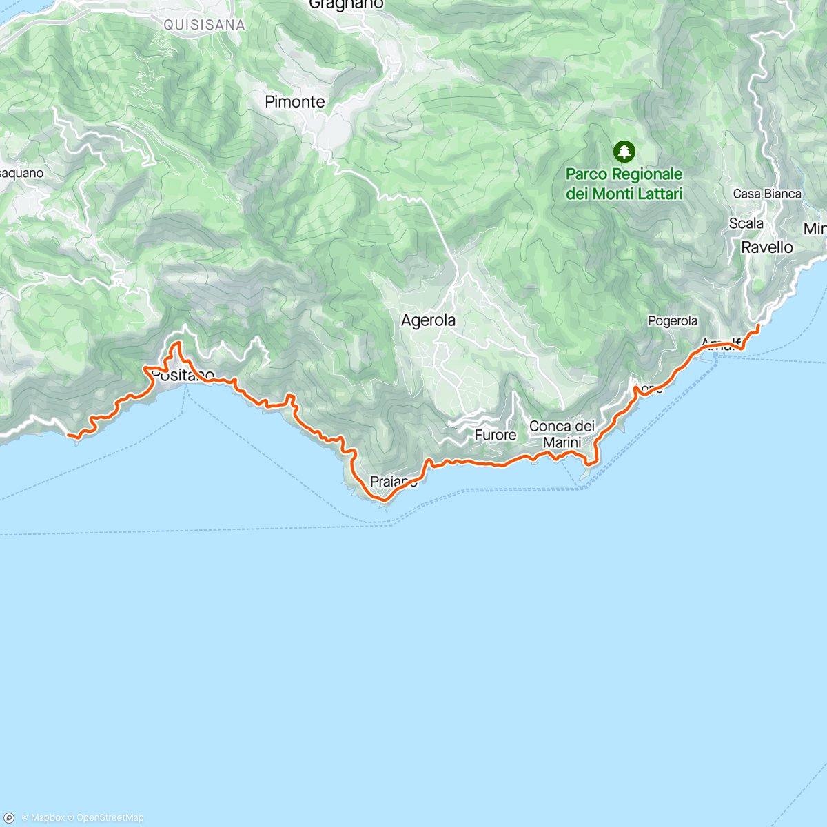 アクティビティ「BKOOL - Positano - Castiglione」の地図
