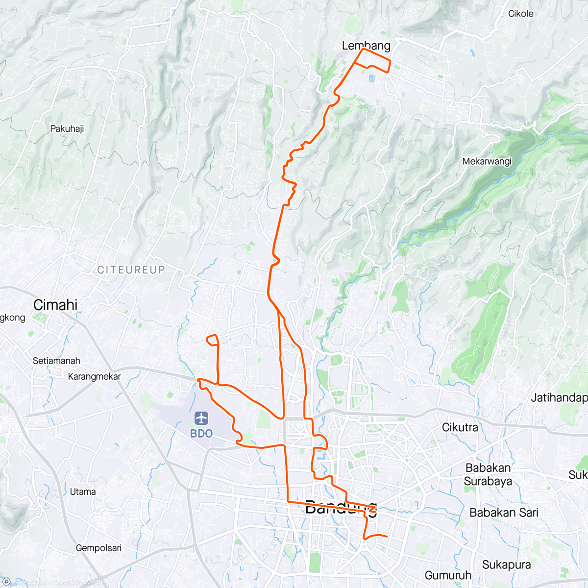 Map of the activity, 10.05.24: Road2 Lembang