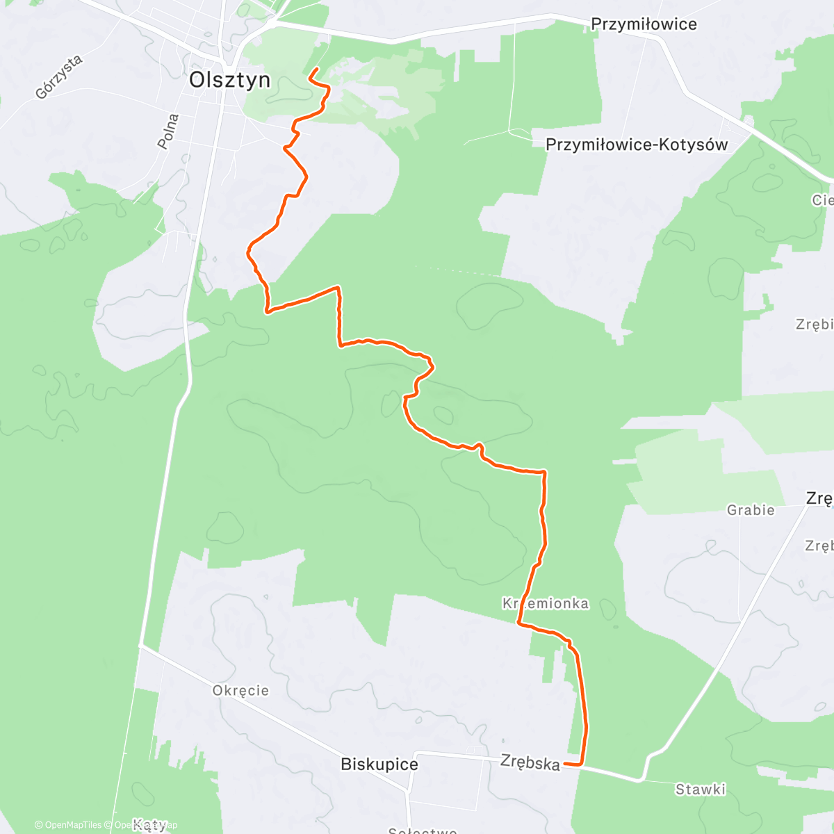 Map of the activity, Rajd Wydziałowy