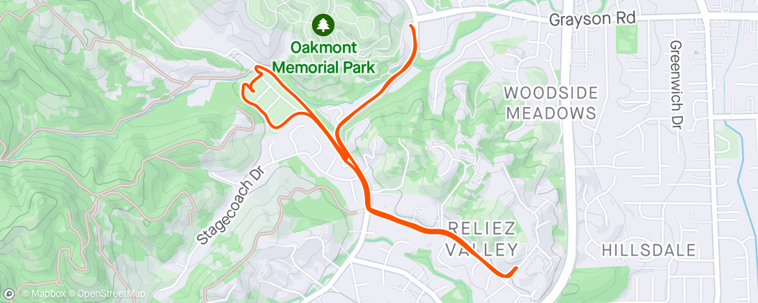 Map of the activity, Hike around the hood