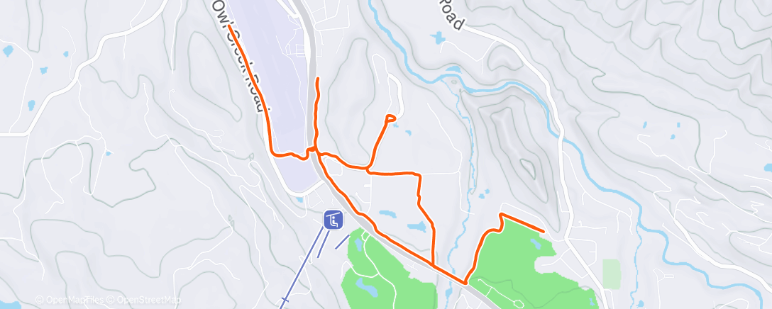 Map of the activity, Afternoon Run