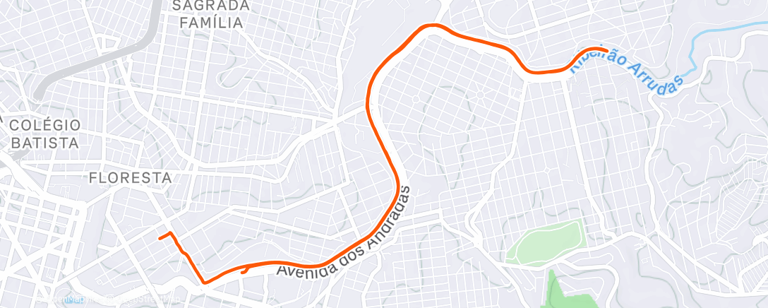 Map of the activity, Corrida matinal