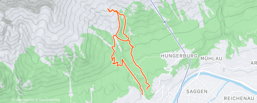 Map of the activity, Traillauf zur Mittagszeit