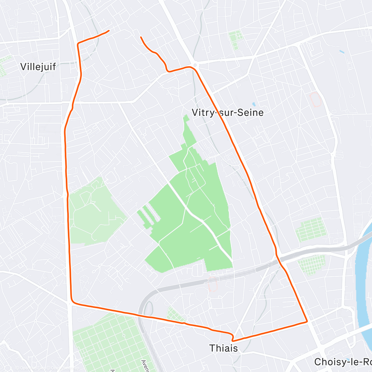 Map of the activity, Afternoon Run