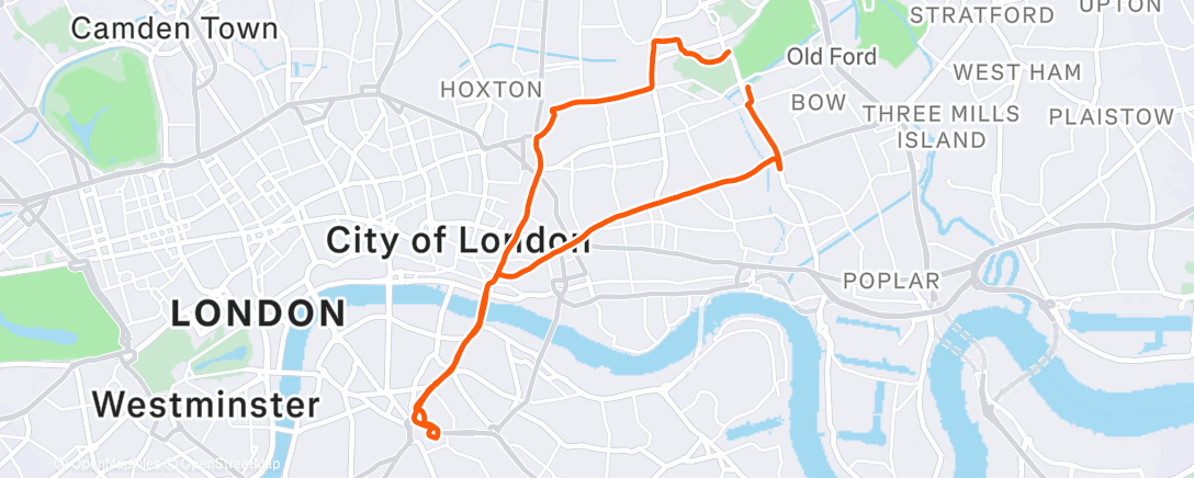 Map of the activity, Lunch Ride