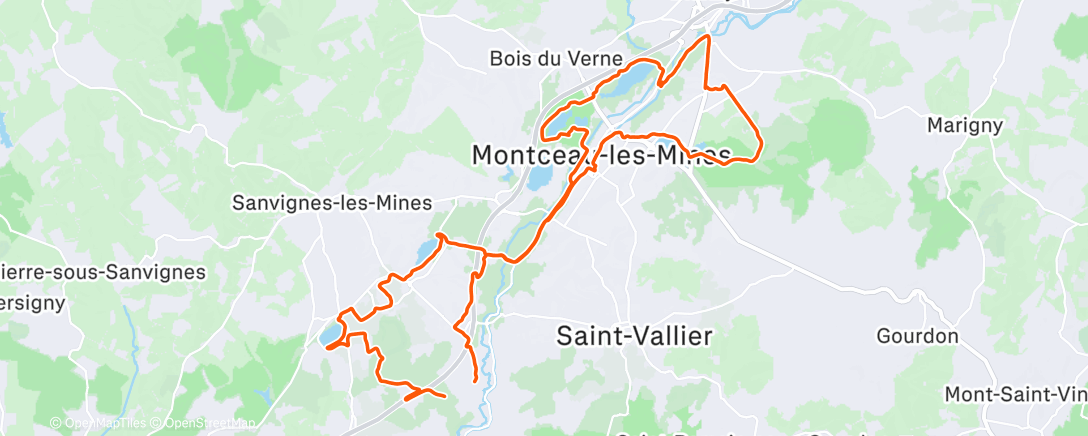 Map of the activity, Sortie VTT dans l'après-midi