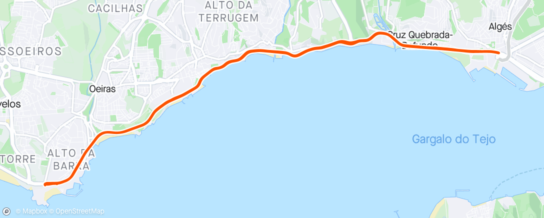 Mapa de la actividad, Volta de bicicleta vespertina