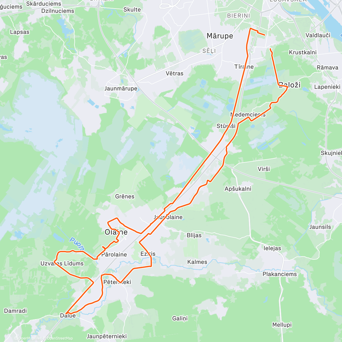 Map of the activity, Полуденный заезд