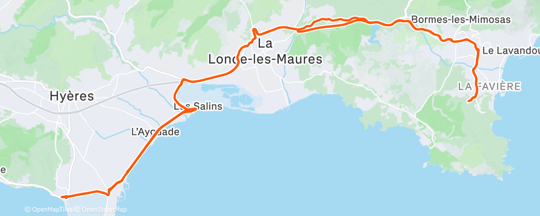 Map of the activity, Sortie vélo le matin