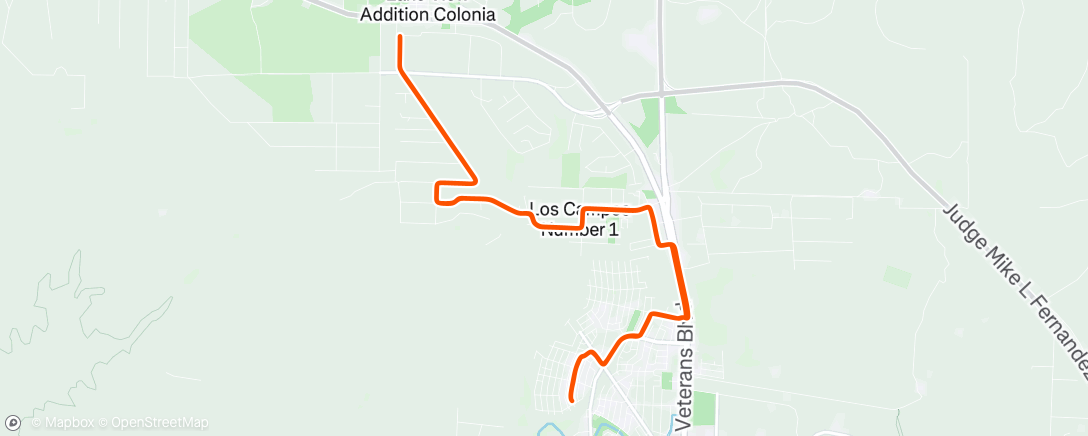 Map of the activity, Evening Ride