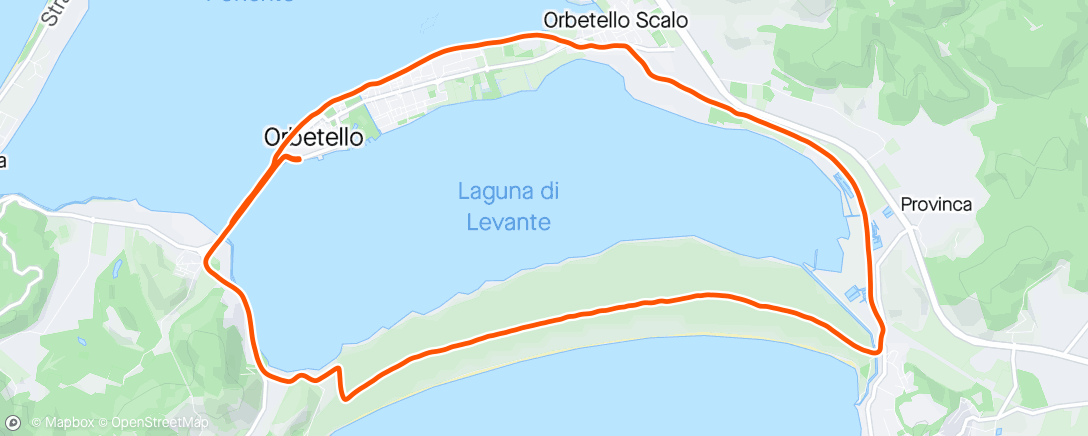 アクティビティ「Mezza Maratona di Orbetello」の地図