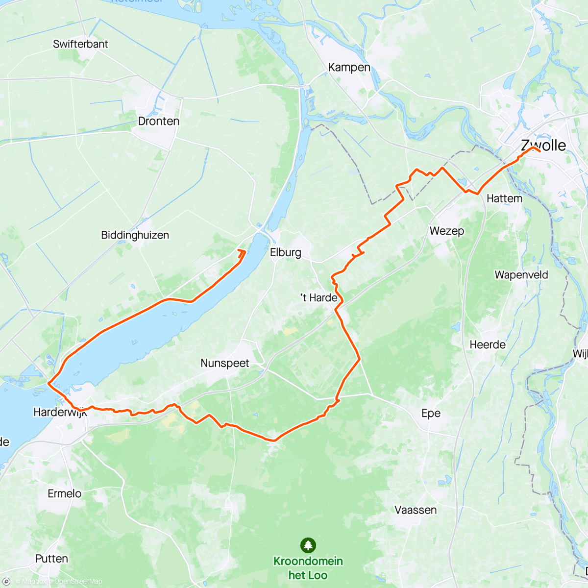 Map of the activity, Mooie tocht naar Zwolle