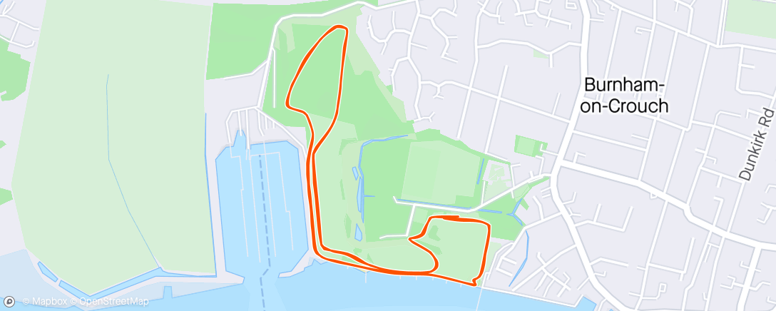 Map of the activity, Burnham parkrun with Angie as tail walkers today
