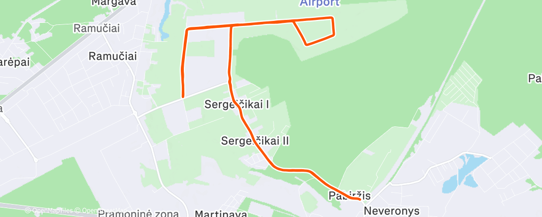 Map of the activity, Lunch Run