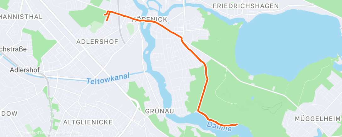 Map of the activity, Lunch Run