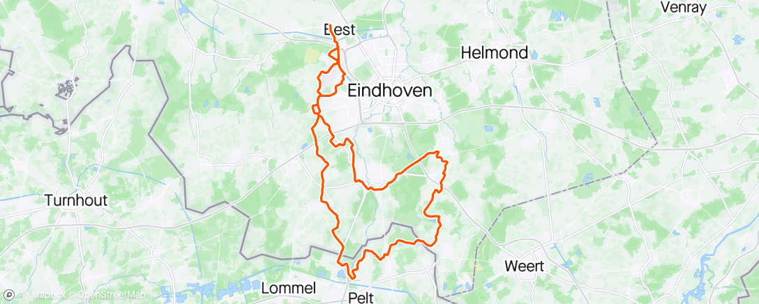 Mapa de la actividad, Ochtendrit, Strade Brabantia road 2024 van uit Best.