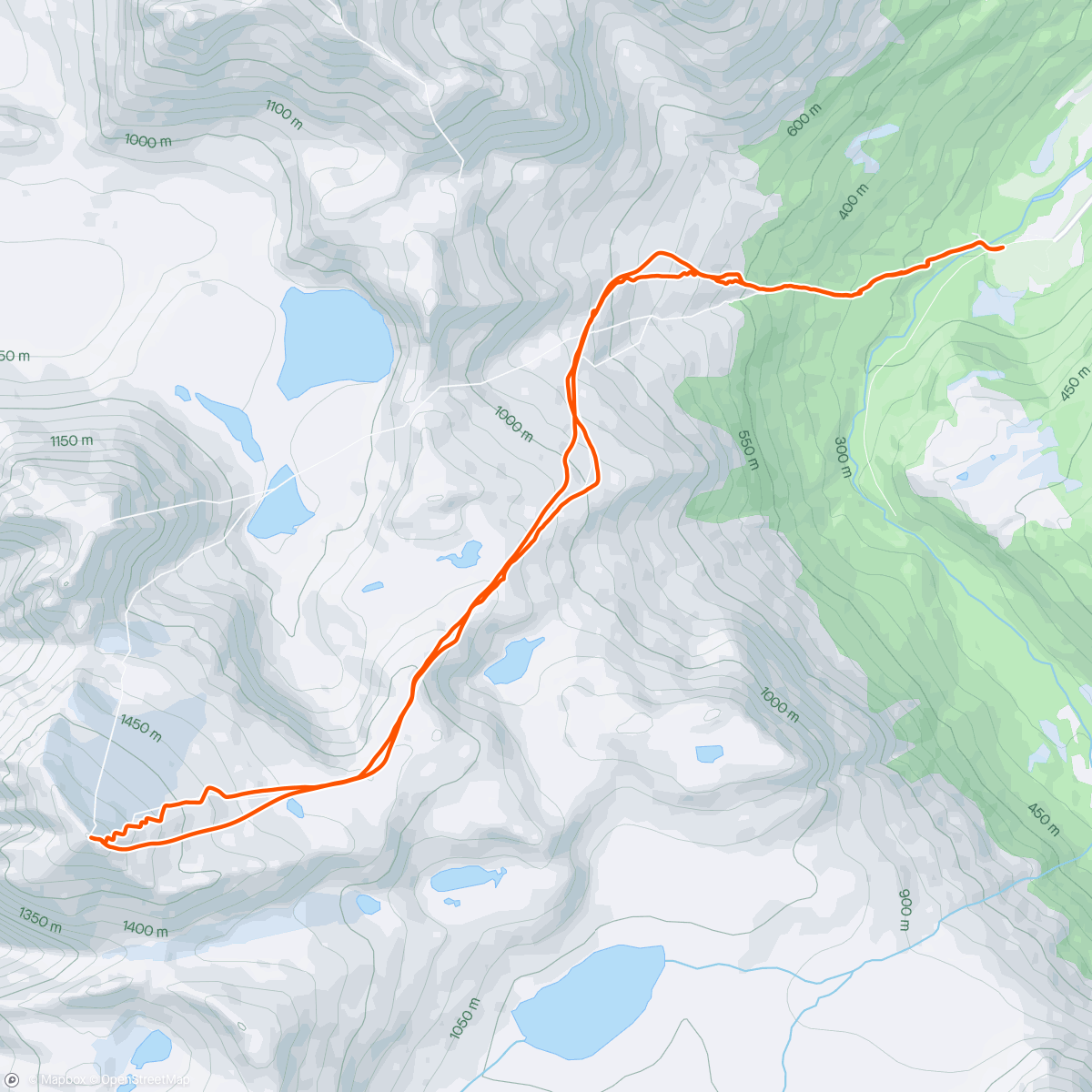 Map of the activity, Fløtatinden