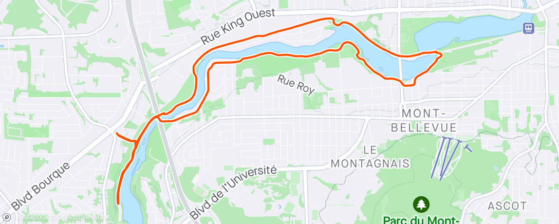 Map of the activity, Exploration des Trails  à Sherbrooke 😁
