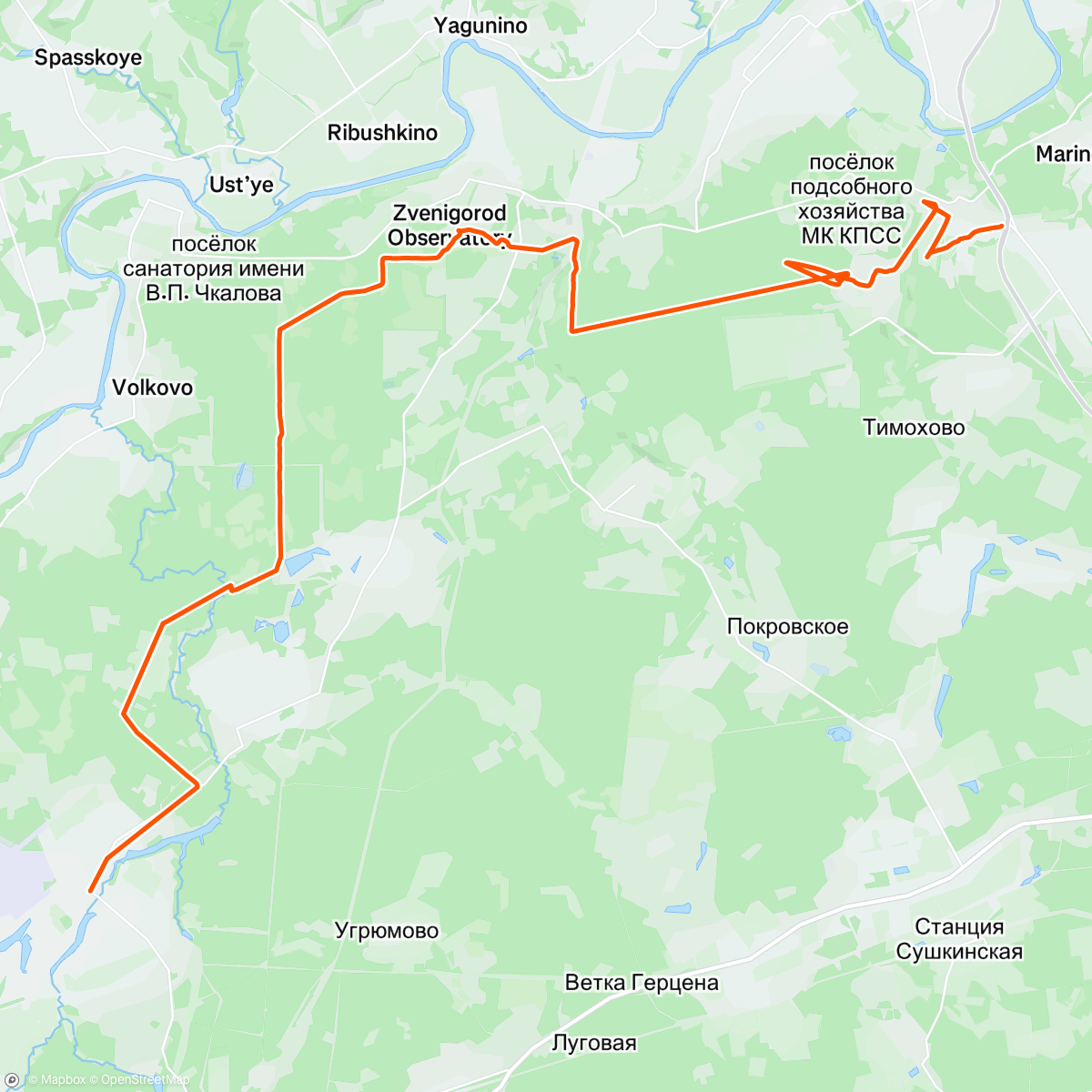 Map of the activity, Утренний хайкинг