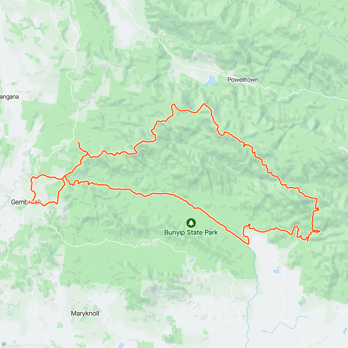 Map of the activity, In Reverse Gembrook Puppa 🐶 Edition