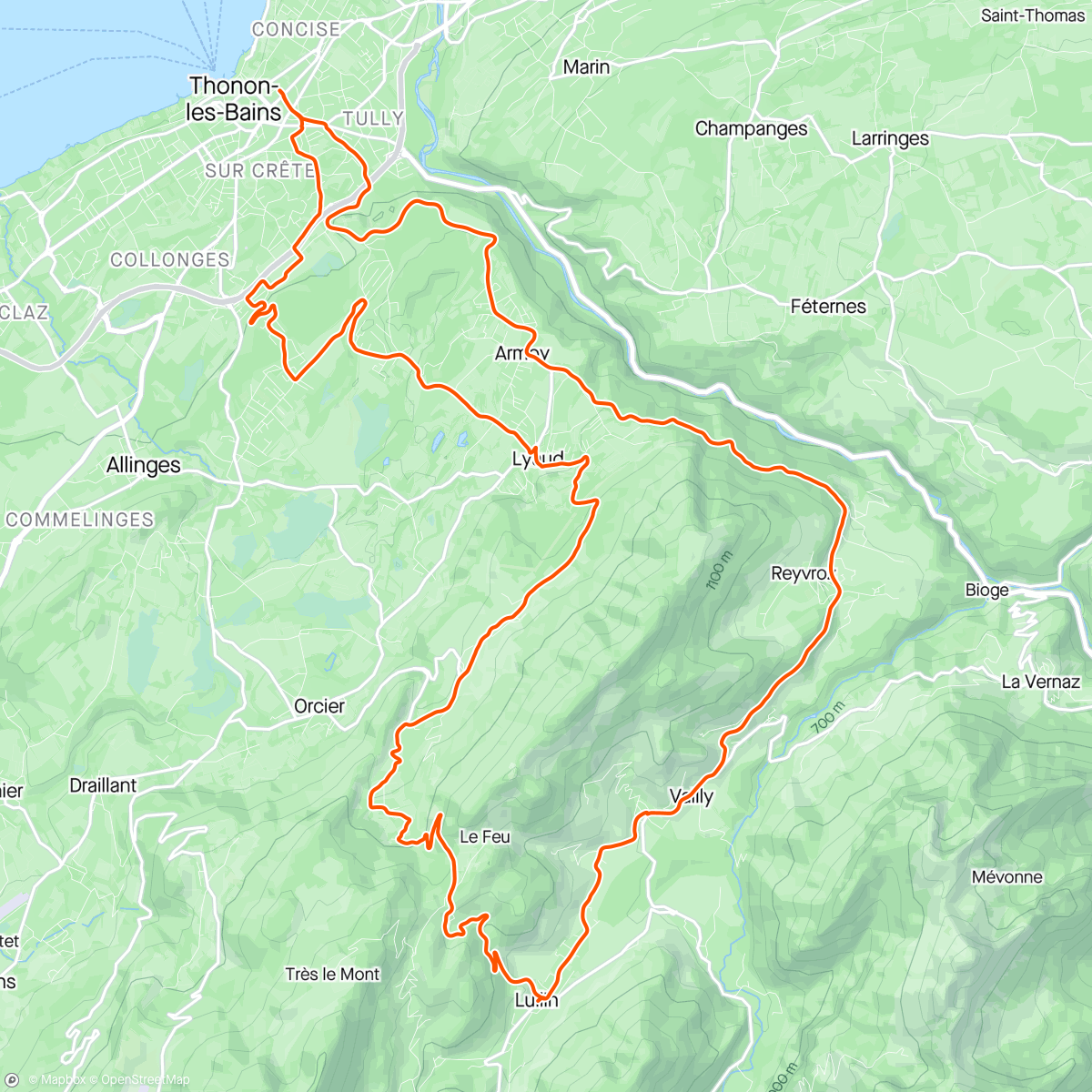 Map of the activity, Reprise Col du Feu 🔥