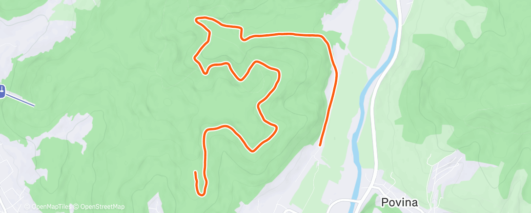 Map of the activity, Afternoon Run