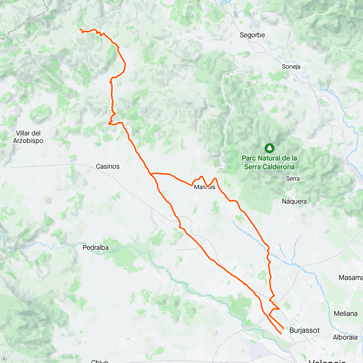 Map of the activity, Salida desde Táctica a la Bellida, y regreso por Llíria, con Rafa Torres y José Izquierdo 👏👏👏👏