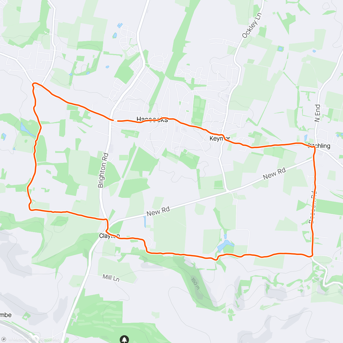 Map of the activity, Sub 1hr for 10km. For the first time in ages