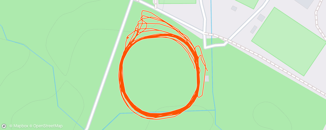 Map of the activity, 1600 tempo + 6 x 600 (change of pace) + 1600 tempo