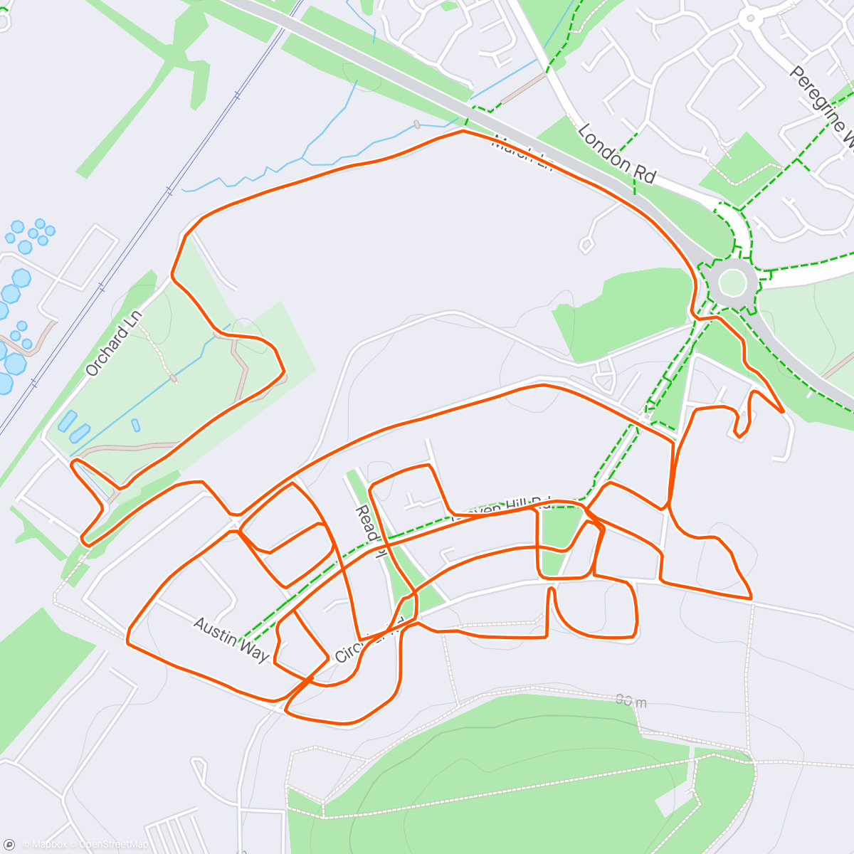 Map of the activity, Graven Hill. Most of the paths and streets