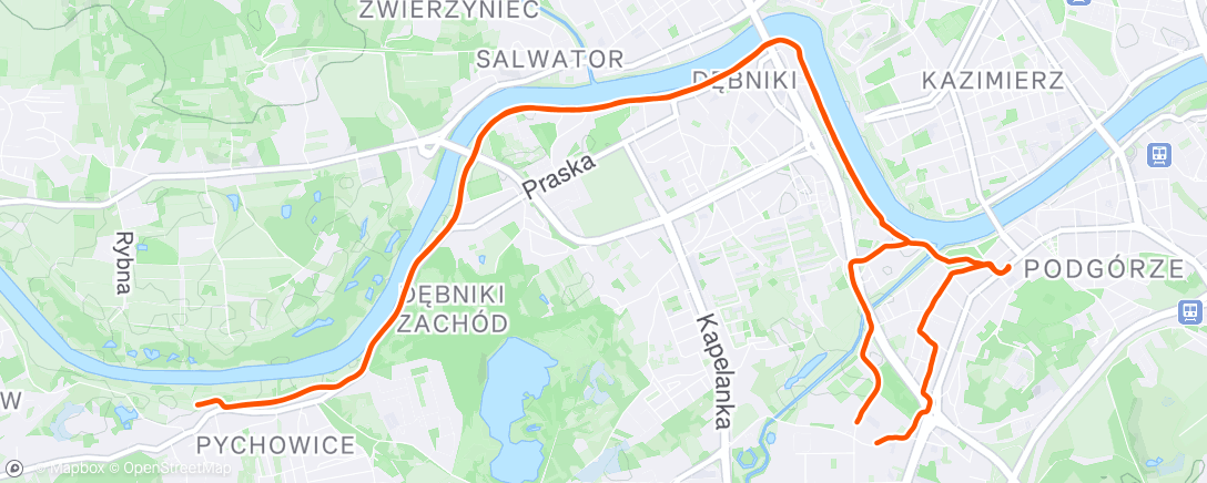 Map of the activity, down tempo