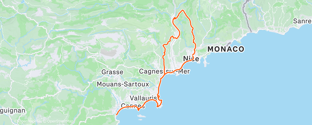 Map of the activity, Sortie vélo le matin