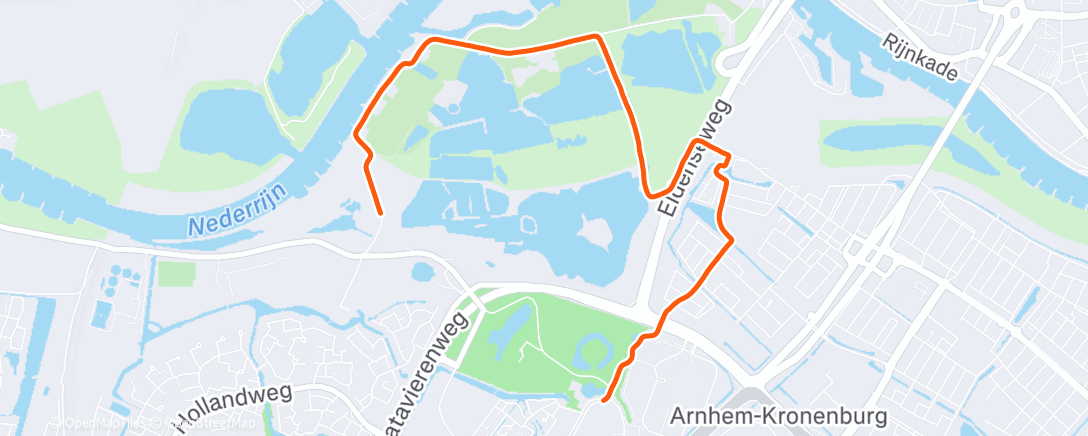 Map of the activity, Middagloop