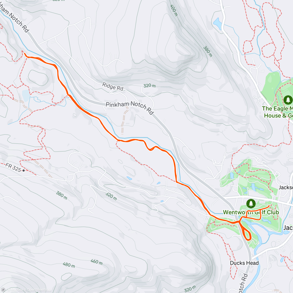 Map of the activity, Jackson XC