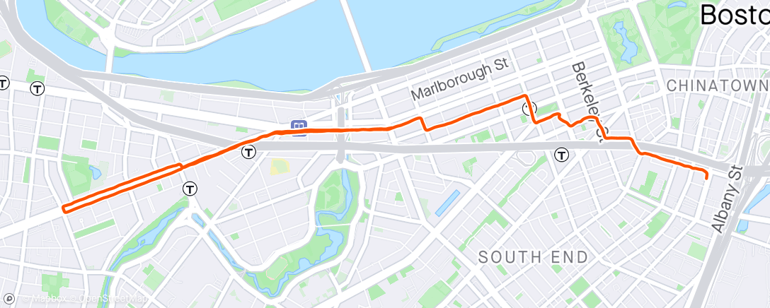 Map of the activity, Boston Tracksmith Shakeout