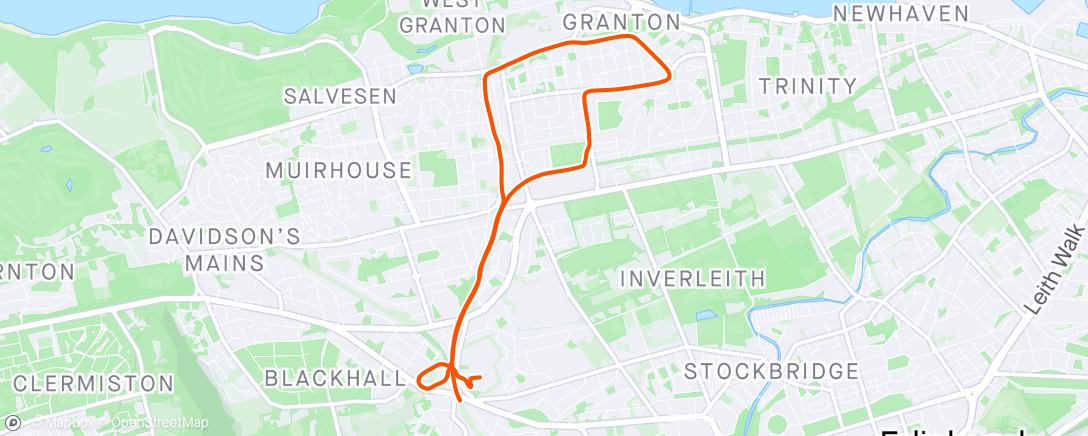 Map of the activity, Afternoon Run 8km