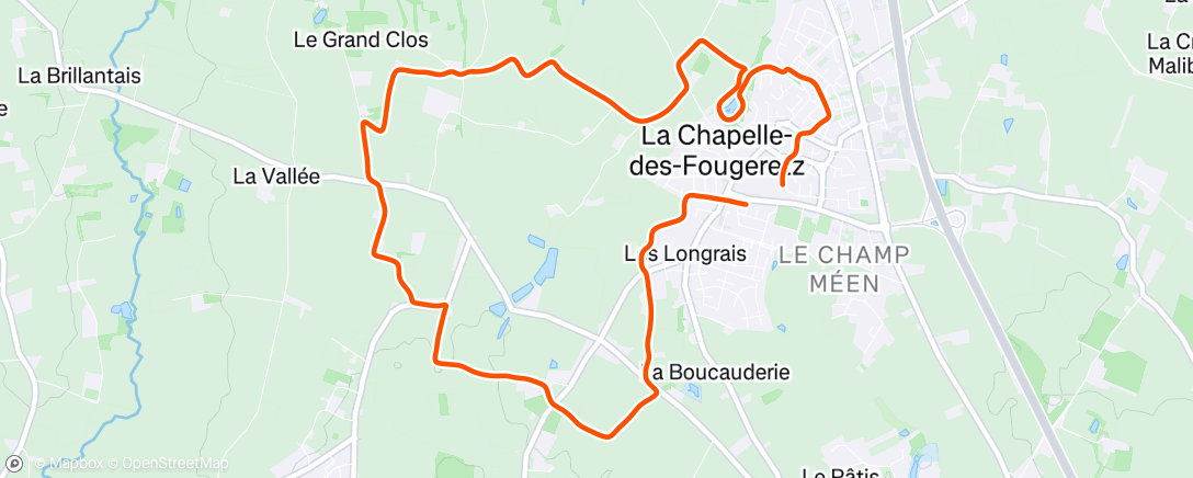 Map of the activity, Course à pied le matin