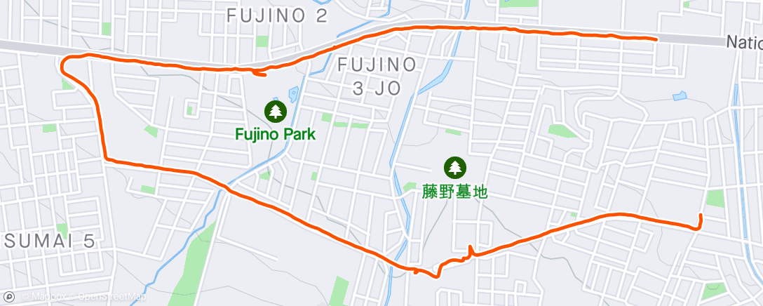 Kaart van de activiteit “夕方のランニング”