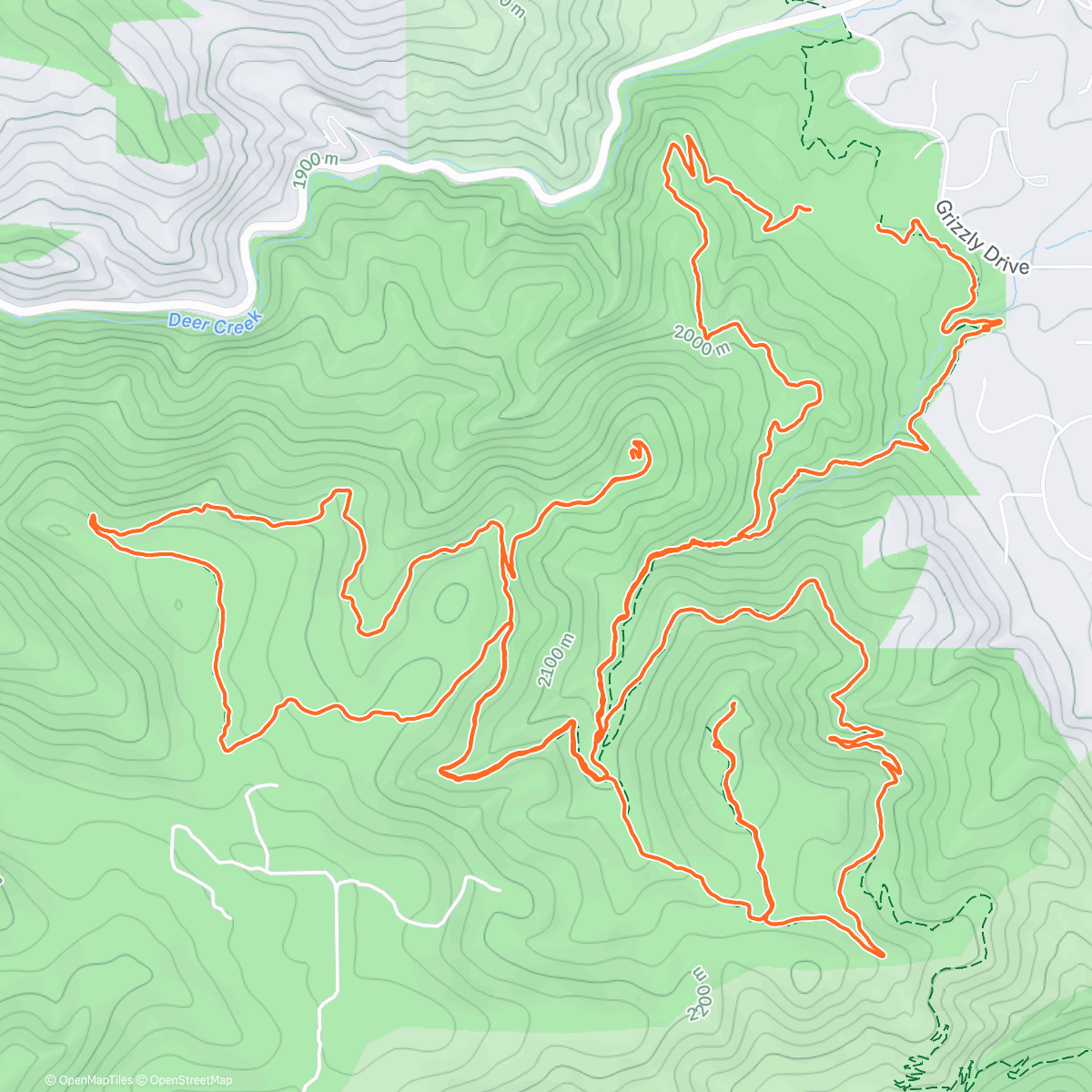 Map of the activity, Plymouth Mountain & Bill Couch Mountain (Deer Creek Canyon)