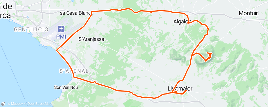Map of the activity, Bici 60 Km (Castellitx + Cura)