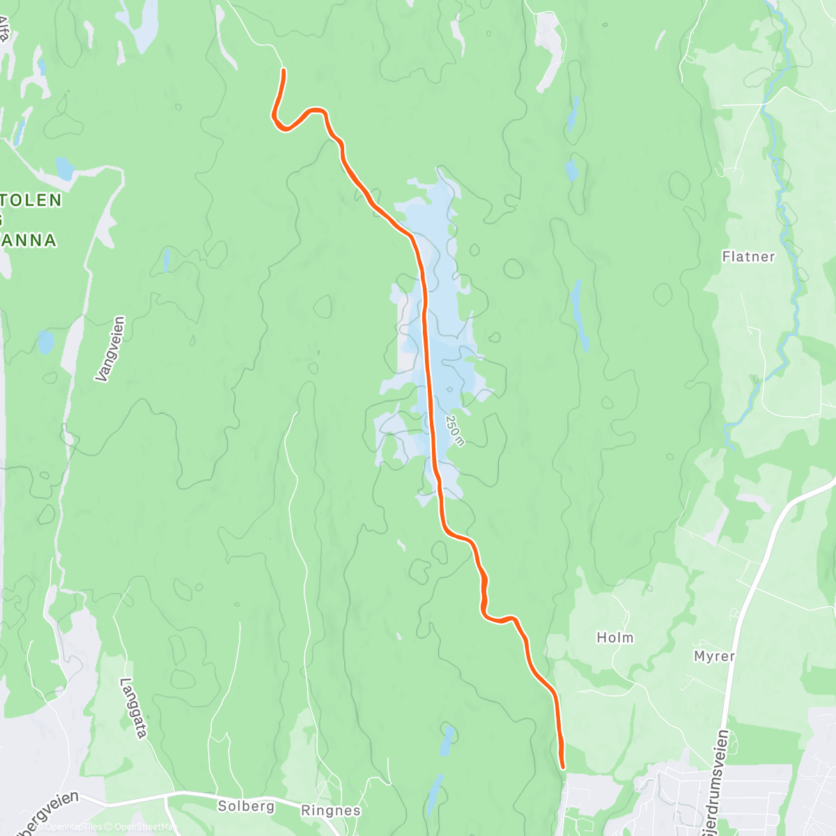 Map of the activity, Rolig skitur i Tæruddalen med fokus på å «nyte»